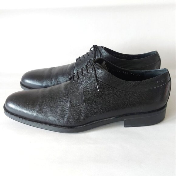 Salvatore Ferragamo Men Oxford Shoes Size 13 Black Leather Comfy Lace-up Loafers main image 14